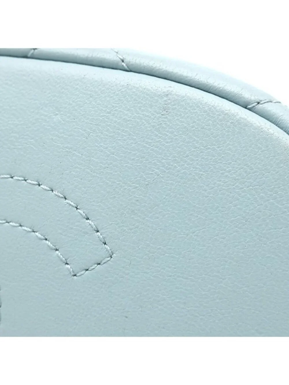 Chanel 2-Way Quilted Mini Bucket Bag Lambskin Light Blue Gold